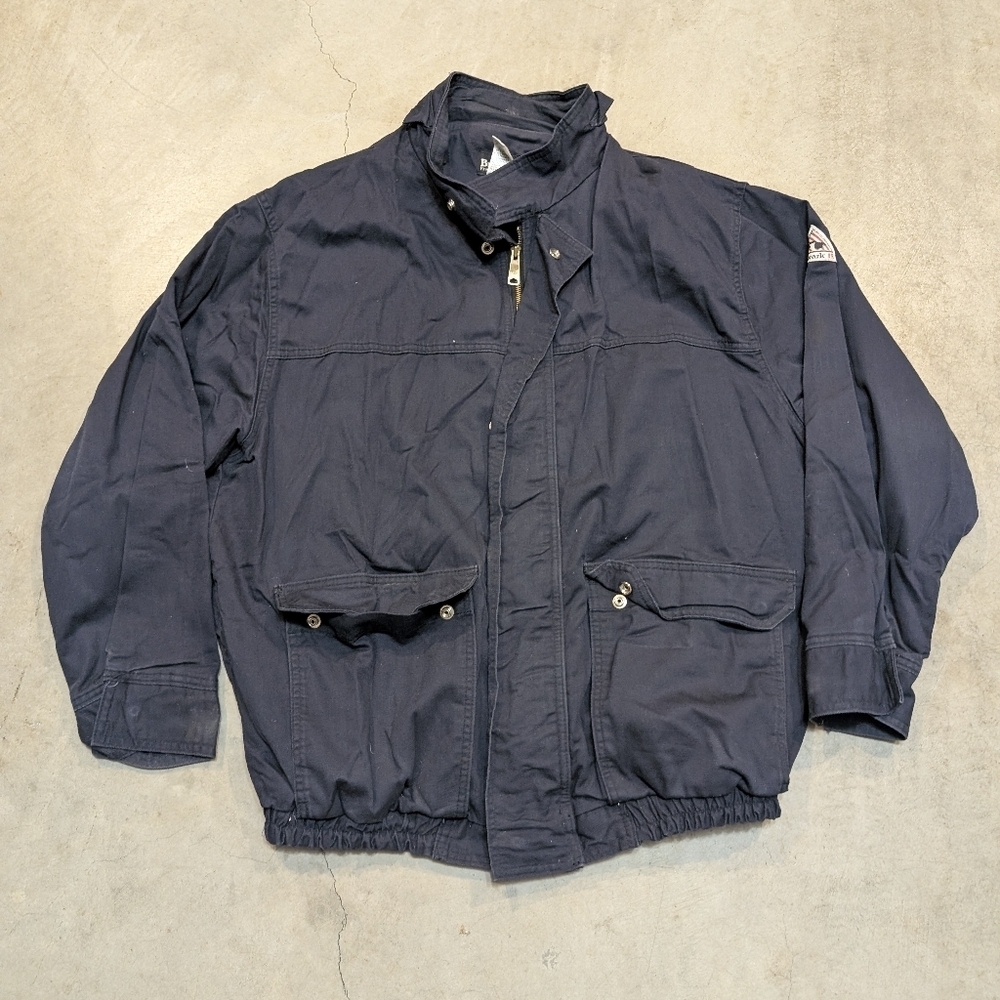 Bulwark FR Mens 2XL Jacket Navy Arc Rating 30.4